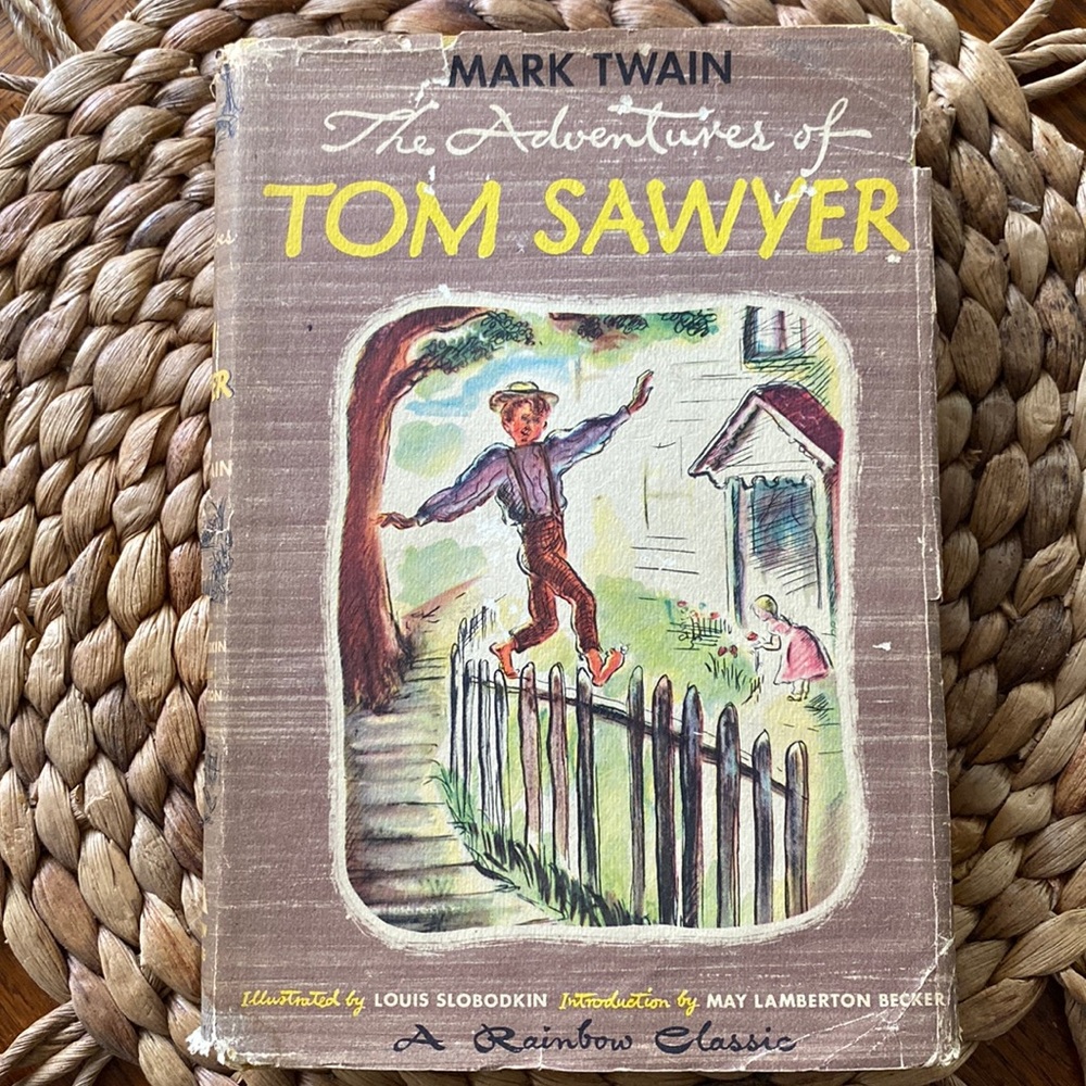 The Adventures of Tom Sawyer by Mark Twain Vintage Rainbow Book 1946